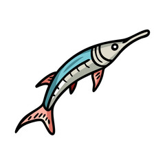 garfish icon, garfish vector illustration-simple illustration of garfish, perfect for garfish logos and icons