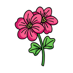 geranium flower icon, geranium flower vector illustration-simple illustration of geranium flower, perfect for geranium flower logos and icons