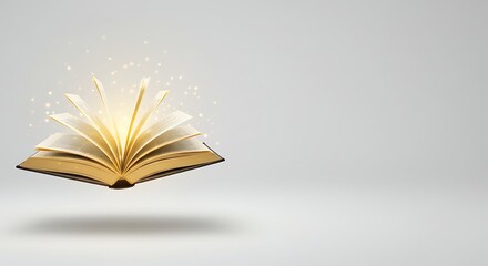 Enchanting Open Book with Sparkling Magic