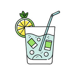 gin and tonic icon, gin and tonic vector illustration-simple illustration of gin and tonic, perfect for gin and tonic logos and icons
