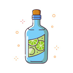 gin bottle icon, gin bottle vector illustration-simple illustration of gin bottle, perfect for gin bottle logos and icons