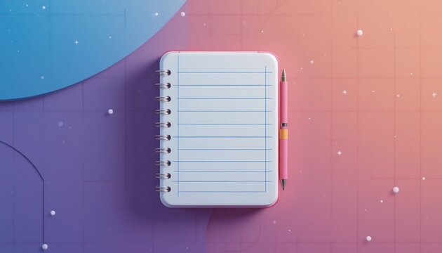 Creative note-taking techniques and tips home office digital art minimalist design top-down view personal organization for enhanced productivity