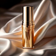 Metallic Rose Gold Lip Gloss with 3D Droplet - Viral Beauty Product (8K) | Perfect for Social Media & Ads