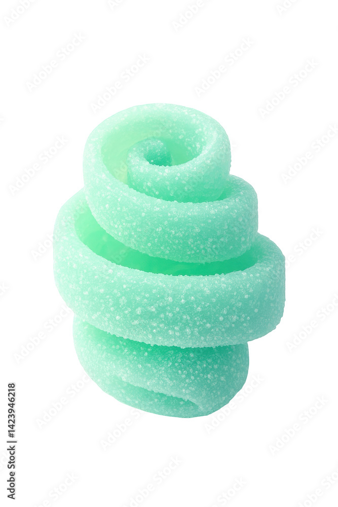 Poster intricate swirl of mint-colored foam: a close-up of a decorative element showcasing unique curvature