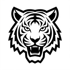 Fierce Tiger Head Vector Art