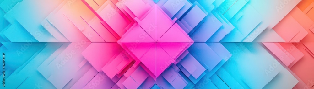 Poster vibrant abstract geometric background featuring colorful shapes with dynamic patterns and bold hues 
