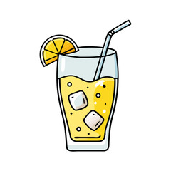 glass of iced lemonade icon, glass of iced lemonade vector illustration-simple illustration of glass of iced lemonade, perfect for glass of iced lemonade logos and icons