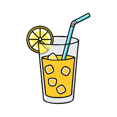 glass of iced lemonade icon, glass of iced lemonade vector illustration-simple illustration of glass of iced lemonade, perfect for glass of iced lemonade logos and icons