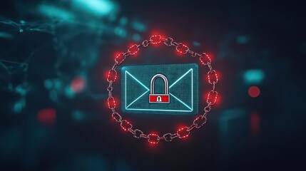 Vibrant Red Lock Set Against a Deep Black Background Evoking Themes of Security and Protection with a Bold and Striking Visual Contrast in Design