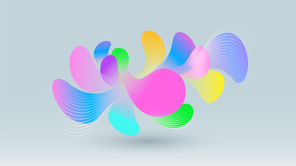 Colorful lively flora elements abstract vector background