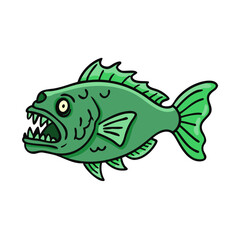 green terror fish icon, green terror fish vector illustration-simple illustration of green terror fish, perfect for green terror fish logos and icons