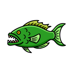 green terror fish icon, green terror fish vector illustration-simple illustration of green terror fish, perfect for green terror fish logos and icons