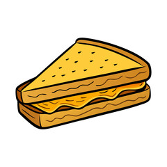 grilled cheese icon, grilled cheese vector illustration-simple illustration of grilled cheese, perfect for grilled cheese logos and icons