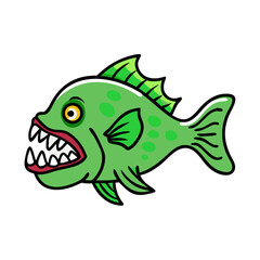green terror fish icon, green terror fish vector illustration-simple illustration of green terror fish, perfect for green terror fish logos and icons