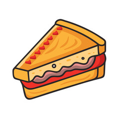 grilled cheese icon, grilled cheese vector illustration-simple illustration of grilled cheese, perfect for grilled cheese logos and icons