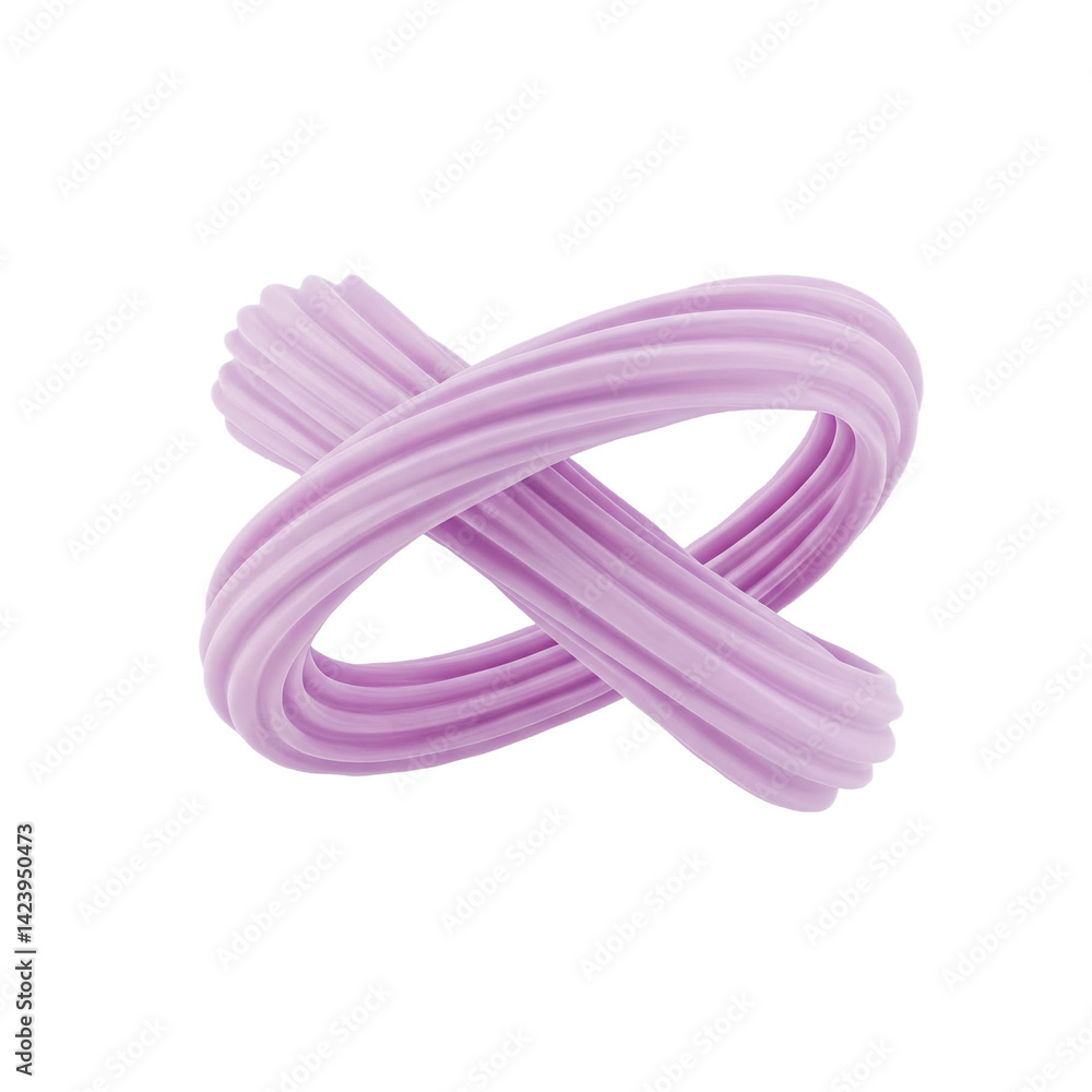 Aufkleber a twisted loop of soft lavender rubber material demonstrating a unique design element that adds a to