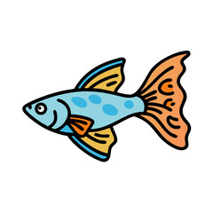 guppy fish icon, guppy fish vector illustration-simple illustration of guppy fish, perfect for guppy fish logos and icons