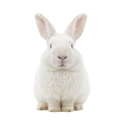 Obraz premium Isolated fluffy white bunny headshot with oversized cheeks exuding cuteness and charm