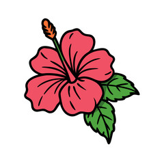 hibiscus flower icon, hibiscus flower vector illustration-simple illustration of hibiscus flower, perfect for hibiscus flower logos and icons