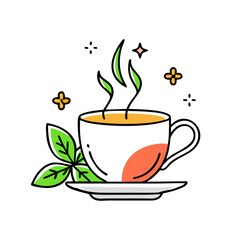 herbal tea icon, herbal tea vector illustration-simple illustration of herbal tea, perfect for herbal tea logos and icons