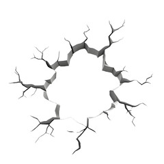 Fototapeta premium Broken concrete wall or cracked ground texture effect isolated on transparent background