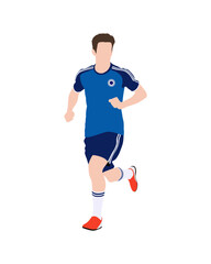Flat vector people and illustration, man with sport soccer outfit
