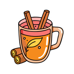hot cider with cinnamon icon, hot cider with cinnamon vector illustration-simple illustration of hot cider with cinnamon, perfect for hot cider with cinnamon logos and icons