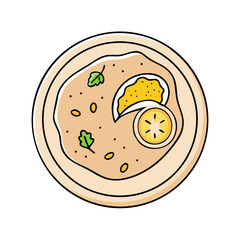 hummus with pita bread icon, hummus with pita bread vector illustration-simple illustration of hummus with pita bread, perfect for hummus with pita bread logos and icons