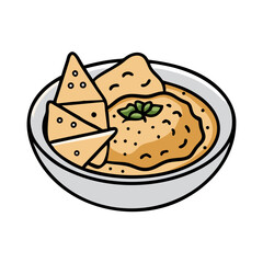 hummus with pita bread icon, hummus with pita bread vector illustration-simple illustration of hummus with pita bread, perfect for hummus with pita bread logos and icons