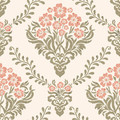 Cute pastel floral watercolor seamless pattern. Flower vector illustration background. Watercolor print in rustic vintage style, textile or wallpapers.