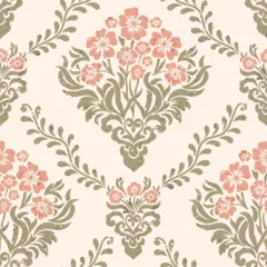 Fotobehang Stijlen patronen Cute pastel floral watercolor seamless pattern. Flower vector illustration background. Watercolor print in rustic vintage style, textile or wallpapers.  © garrykillian