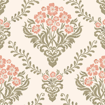 Cute pastel floral watercolor seamless pattern. Flower vector illustration background. Watercolor print in rustic vintage style, textile or wallpapers.