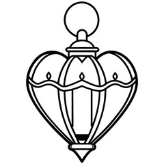 Elegant Heart Lantern Outline