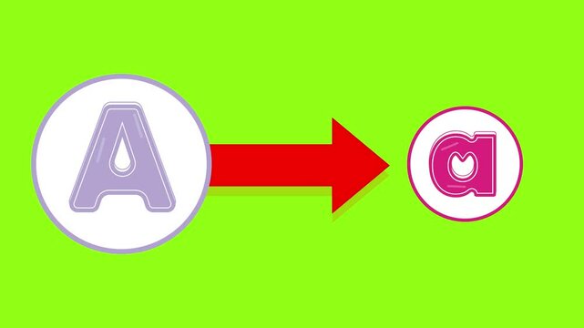 vector illustration of an abstract background, Alphabet A green screen video