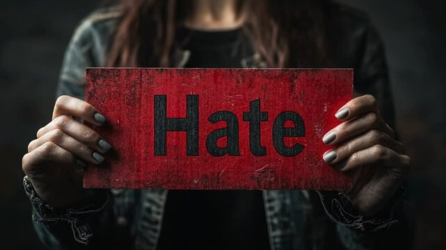 The Weight of Hate: A Powerful Image Depicting the Burden and Impact of Hateful Actions and Emotions.  A Visual Representation of Social Issues and the Importance of Promoting Empathy 