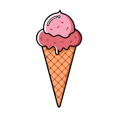 ice cream cone icon, ice cream cone vector illustration-simple illustration of ice cream cone, perfect for ice cream cone logos and icons
