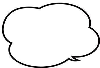 Oval shape. Chat bubble speech icon. Messaging and Chatting. Round speech bubble. The image shows a blank speech bubble.