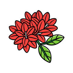 ixora flower icon, ixora flower vector illustration-simple illustration of ixora flower, perfect for ixora flower logos and icons