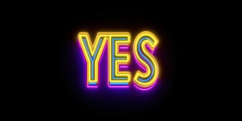 A neon sign that says "Yes" in neon colors