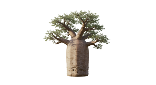 3 d render baobab tree lush green foliage