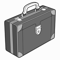 Isolated Classic Briefcase Vector Illustration For Professional Business Finance Work