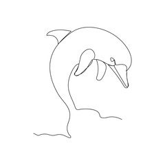 Continuous one line drawing of dolphin. Dolphin Vector Art, Icons, and Graphics illustration. dolphin image
