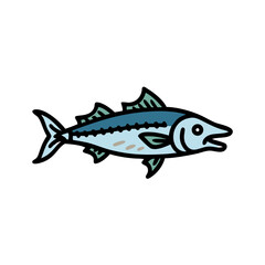 king mackerel icon, king mackerel vector illustration-simple illustration of king mackerel, perfect for king mackerel logos and icons