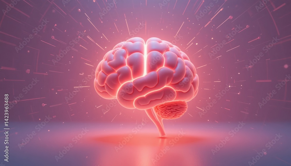 Poster dynamic brain visualization digital realm 3d render futuristic environment close-up perspective neur
