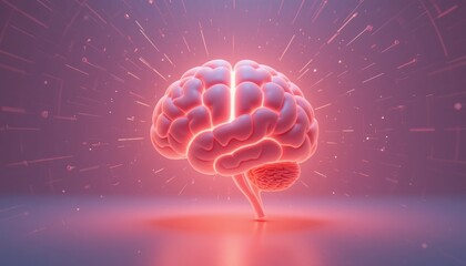 Fototapeta premium Dynamic brain visualization digital realm 3d render futuristic environment close-up perspective neuroimaging concept for innovation