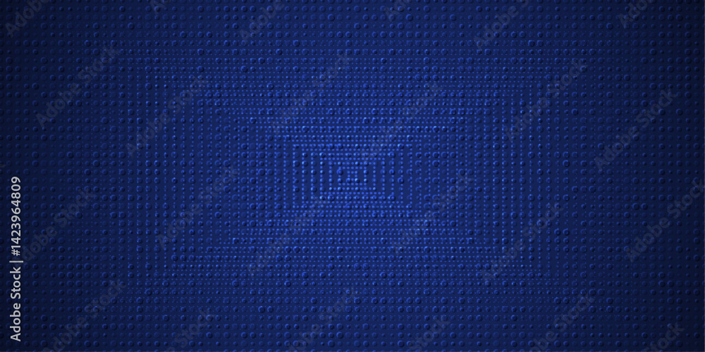 Poster Abstract grid pixel pattern background. Vector illustration element with square, geometric mosaic, texture on dark blue color. Graphic design for digital datum, technology futuristic background