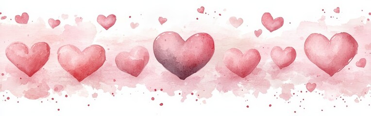 Soft Watercolor Pink Hearts Pattern for Romantic Designs