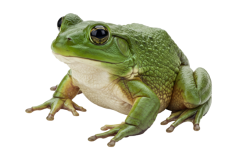 Realistic Close-Up of a Green Frog Portraying Natural Habitat Characteristics
