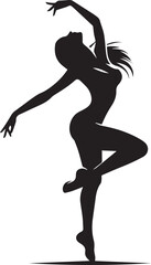 black silhouette of a woman dancing, woman dancing vector illustration full body