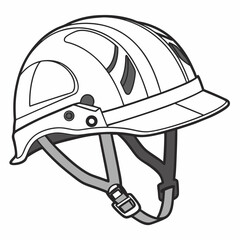 Line Art Illustration Of Modern Style Bicycle Helmet For Cycling Safety